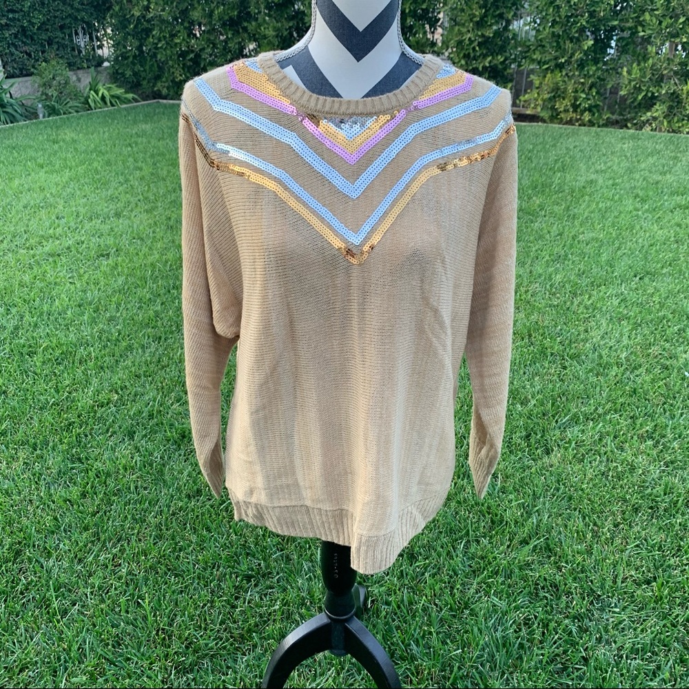 Joseph A Color Stone Sequin Sweater